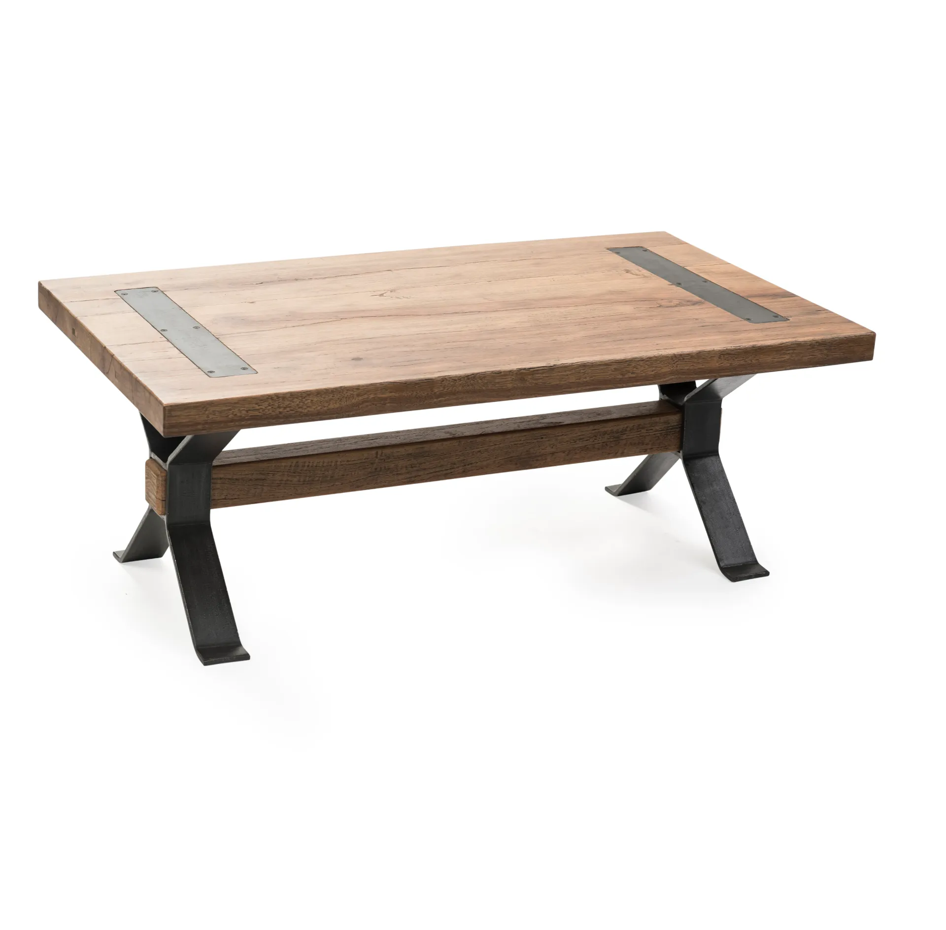 Wood Coffee Table with Iron Legs