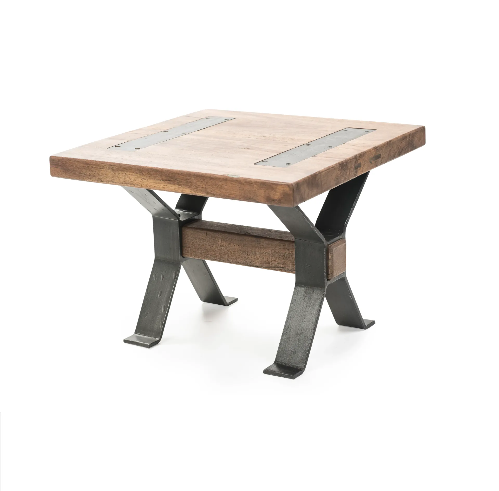 Iron and Wood Side Table
