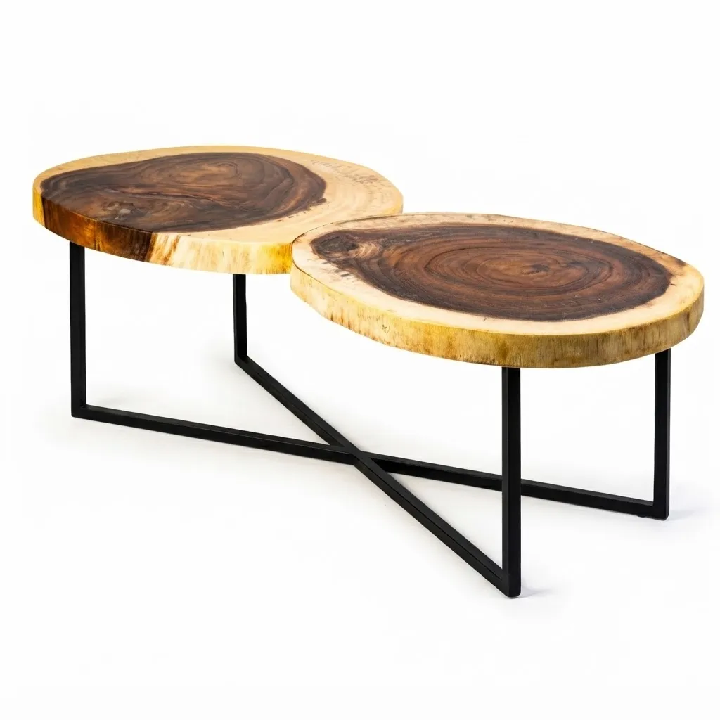Suar Wood Live Edge Coffee Table