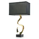 Swirl Gold & Black Table Lamp