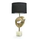 Aurelia Abstract Gold Wood Core Table Lamp