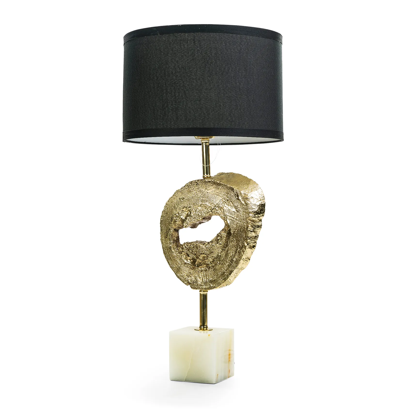Aurelia Abstract Gold Wood Core Table Lamp