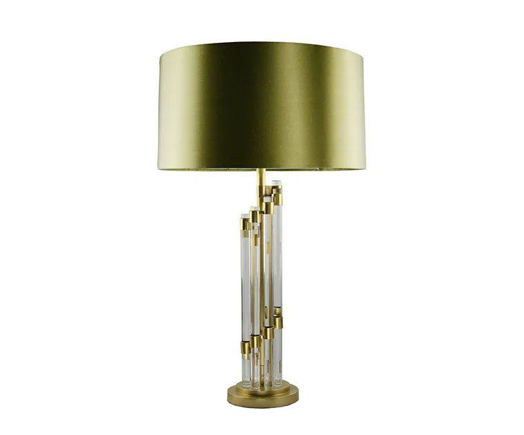 Crystal Tube Brass Table Lamp