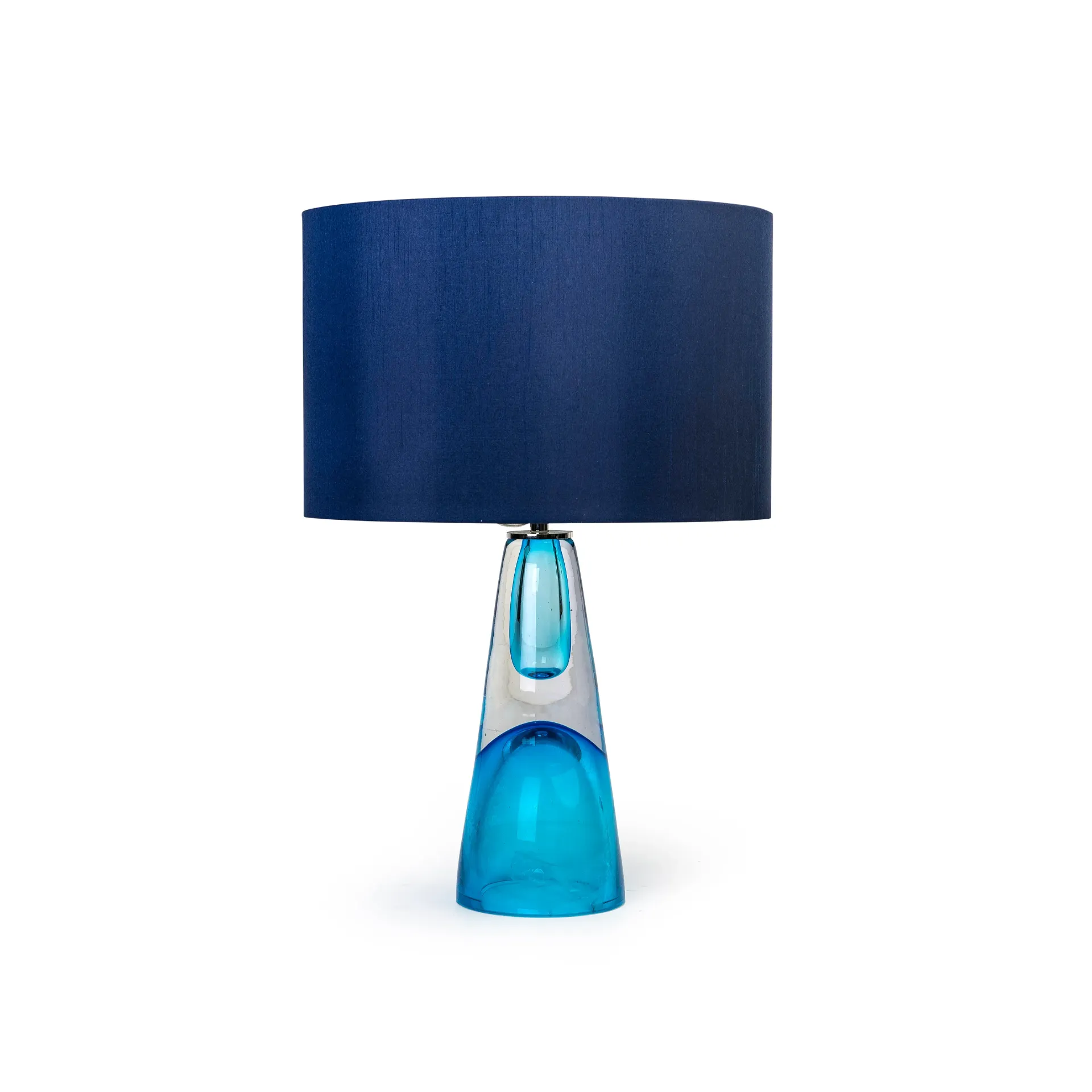 Crystal Table Lamp With Blue Shade