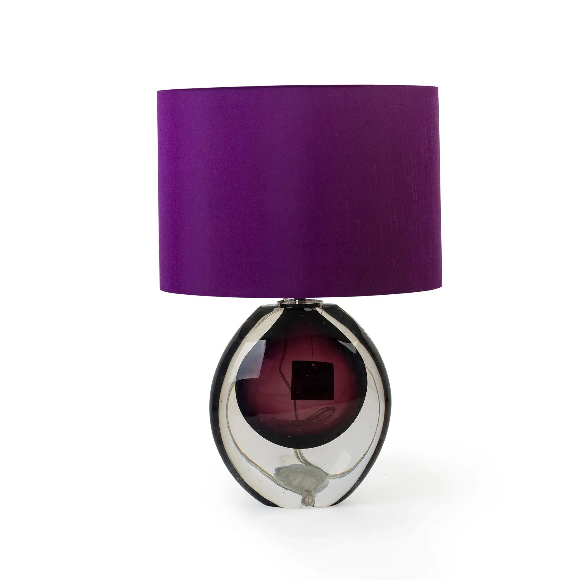 Purple Colored Glaze Table Lamp with Shade