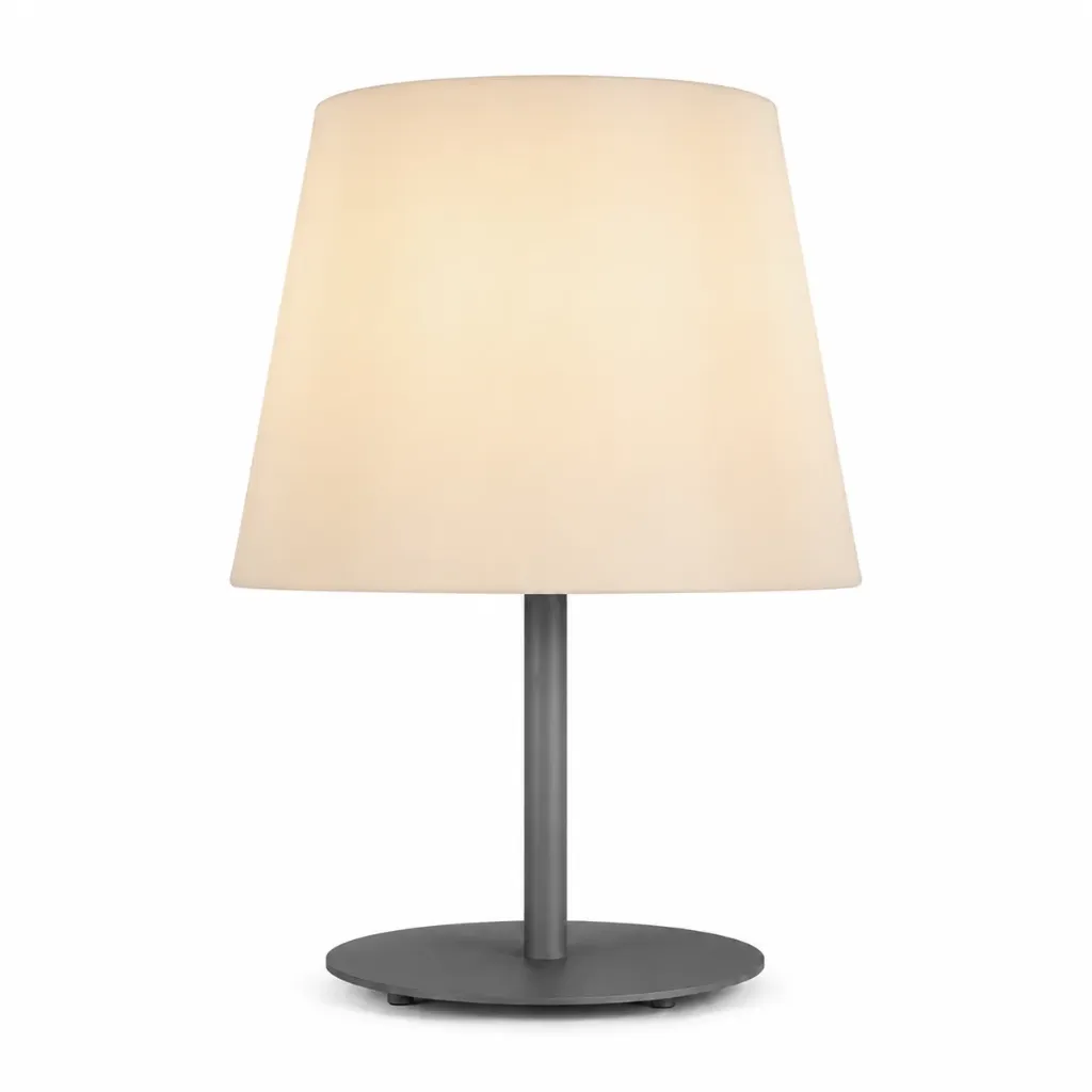 [TL303235/27] Grey Outdoor Table Lamp with PVC Shade | E27 IP64