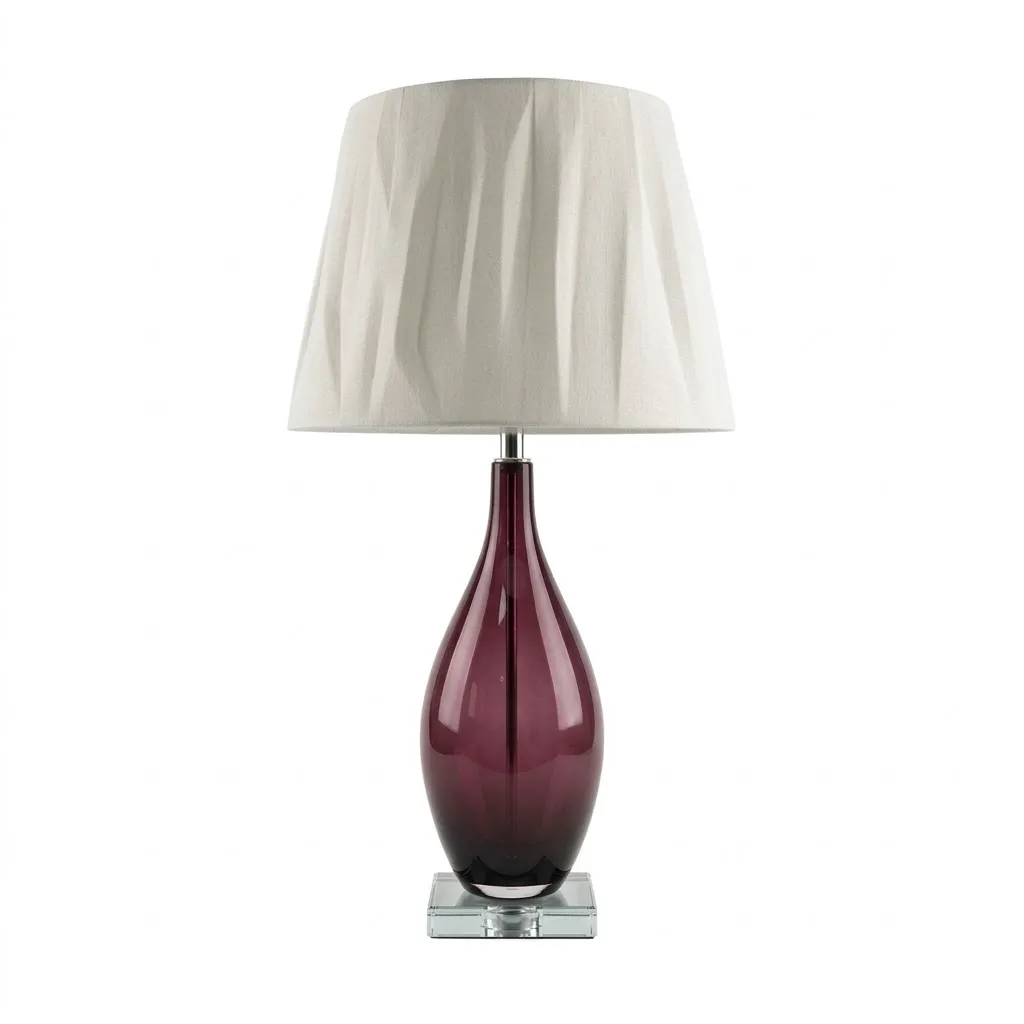 Amethyst Teardrop Glass Table Lamp