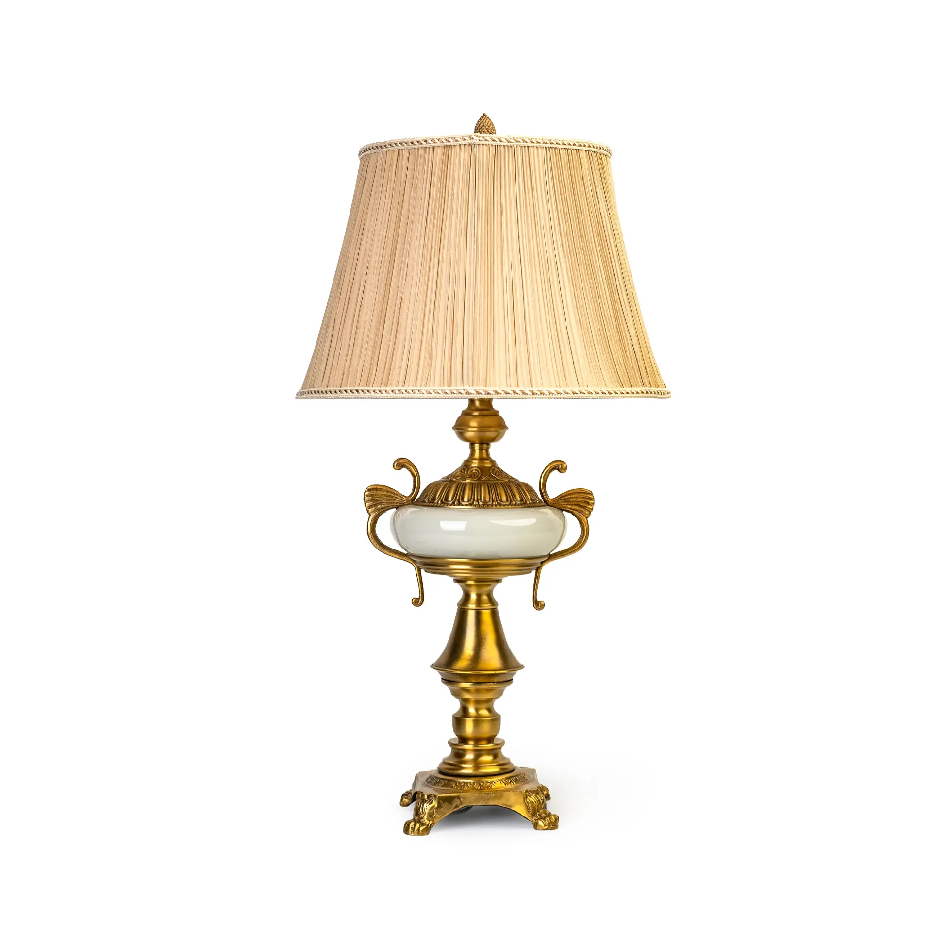 Gold and White Classic Urn Table Lamp