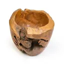 Thick Teak Wood Vase