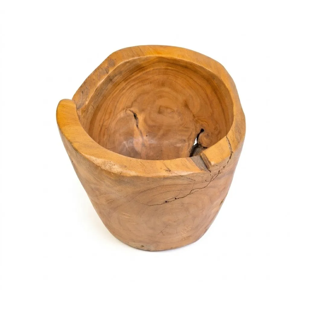 [VS002] Thick Teak Wood Vase