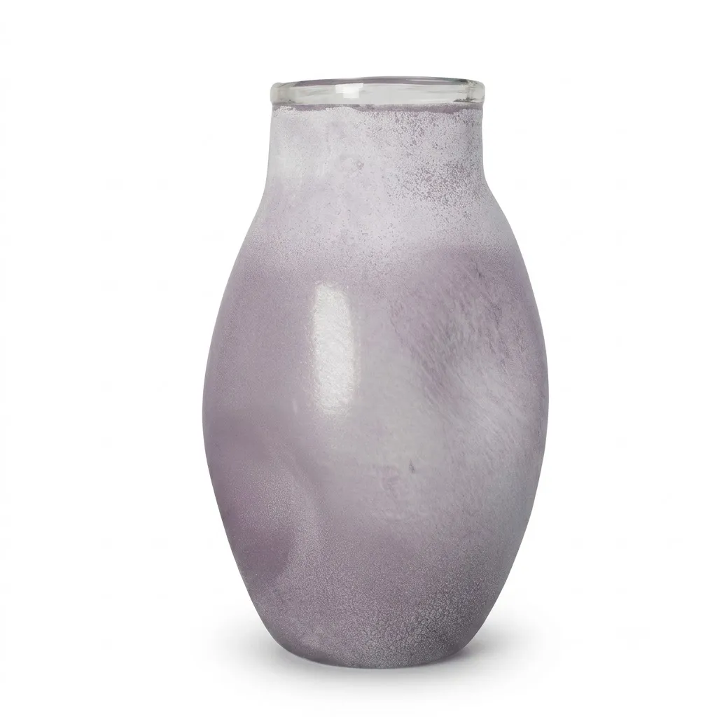 Purple Frosted Glass Vase