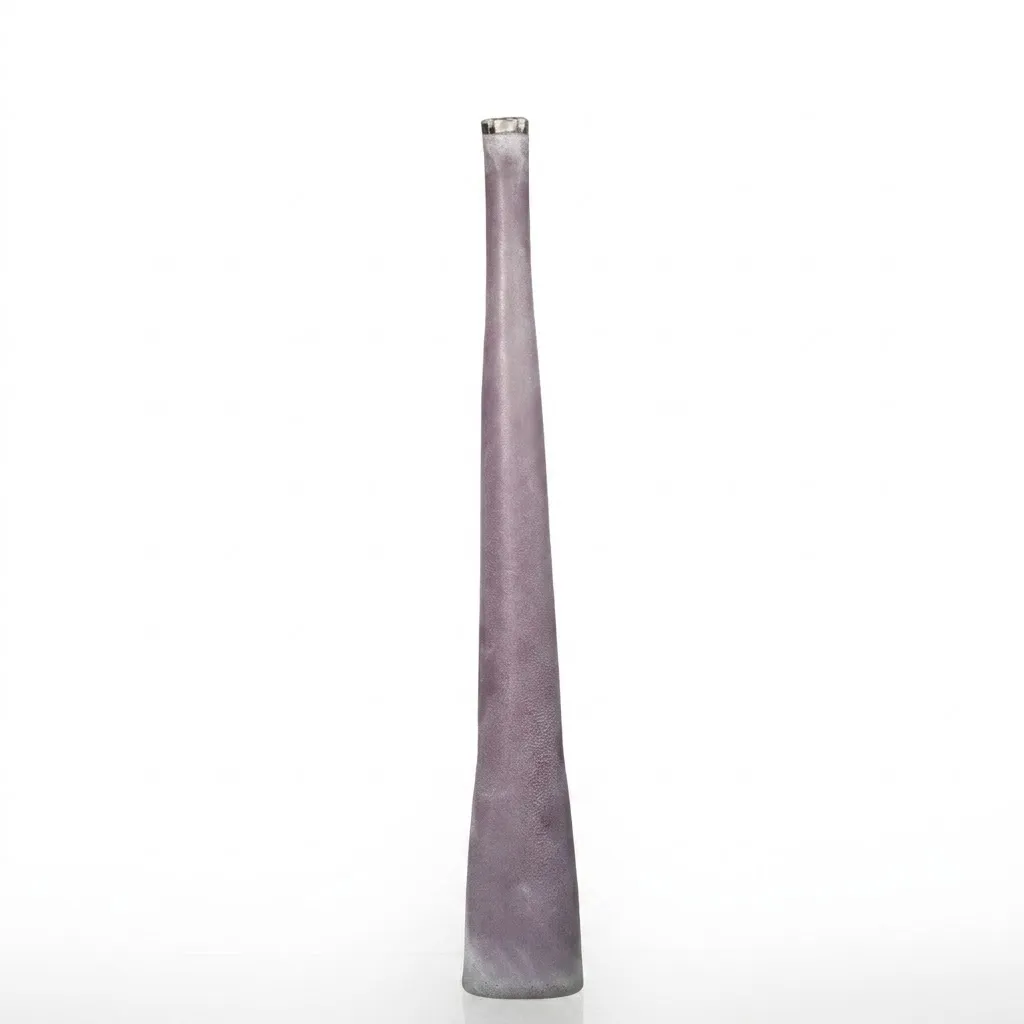 Tall Purple Textured Glass Vase