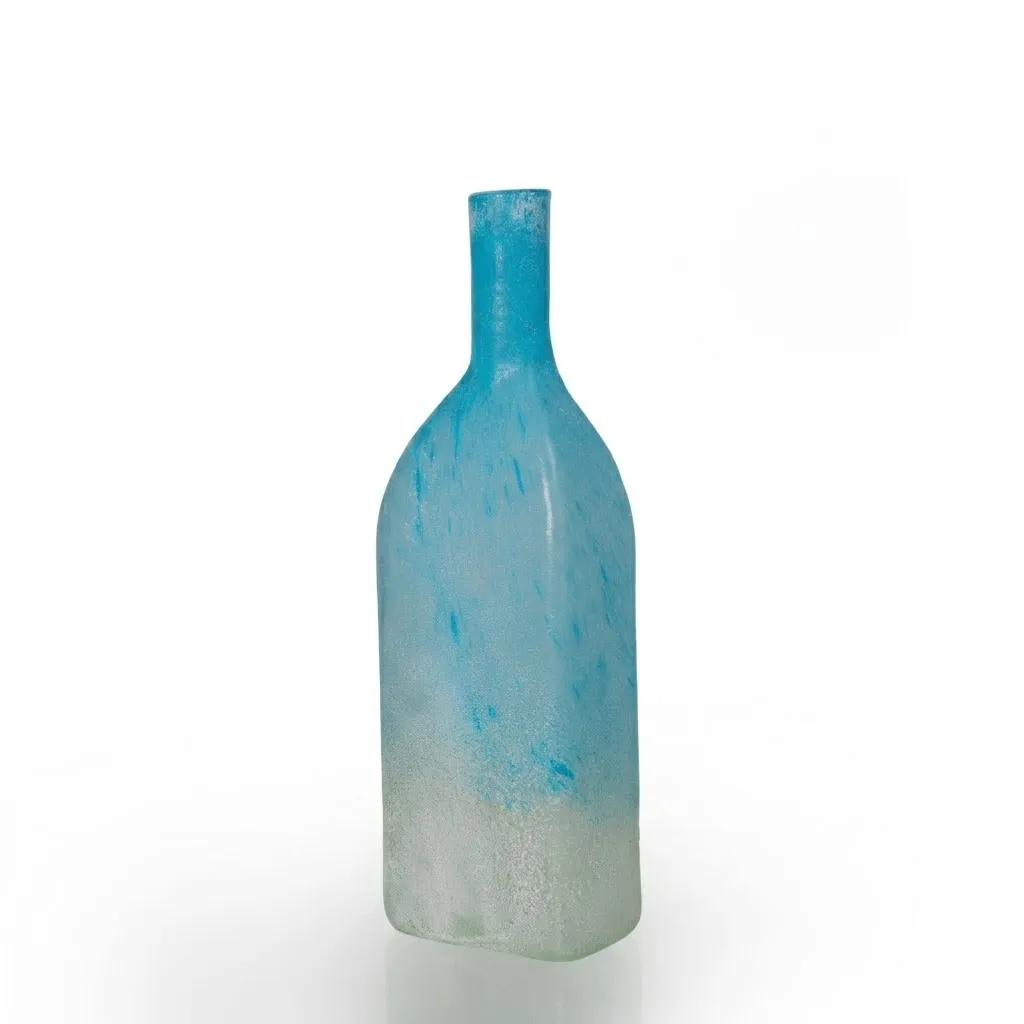 Azure Frosted Glass Vase