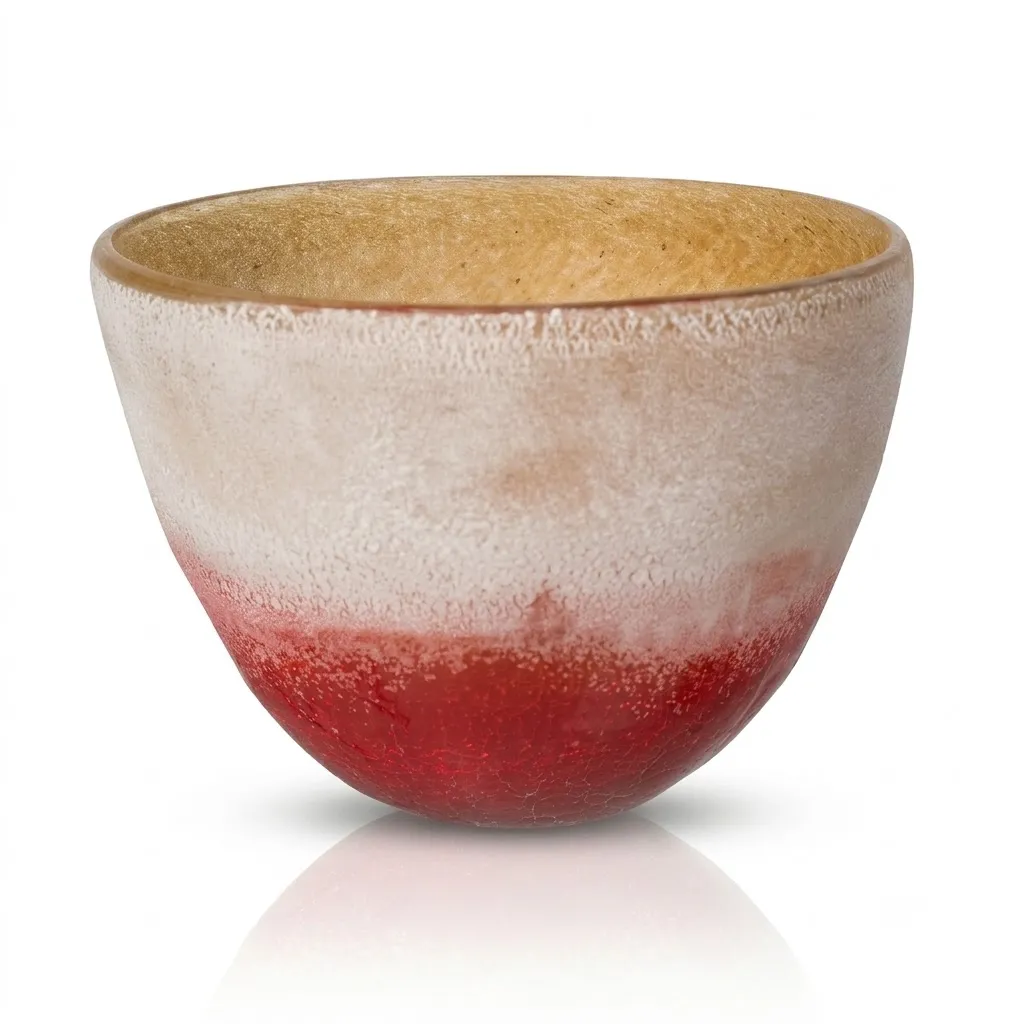 Red Textured Glass Vase