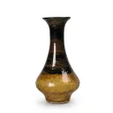 Amber and Onyx Decorative Glass Vase