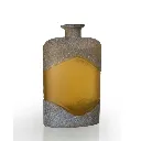 Hand Carved Amber-Grey Glass Vase