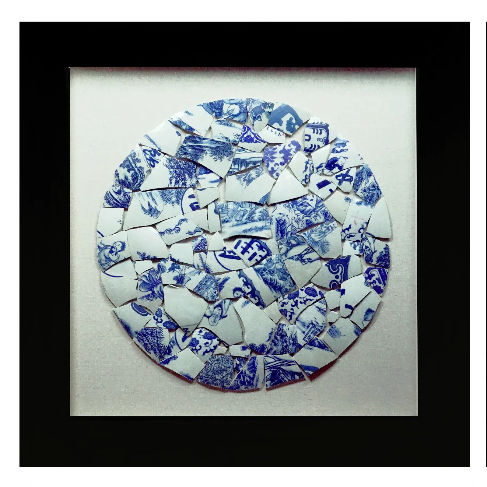 Mosaic Fragment Wall Art in Black Frame