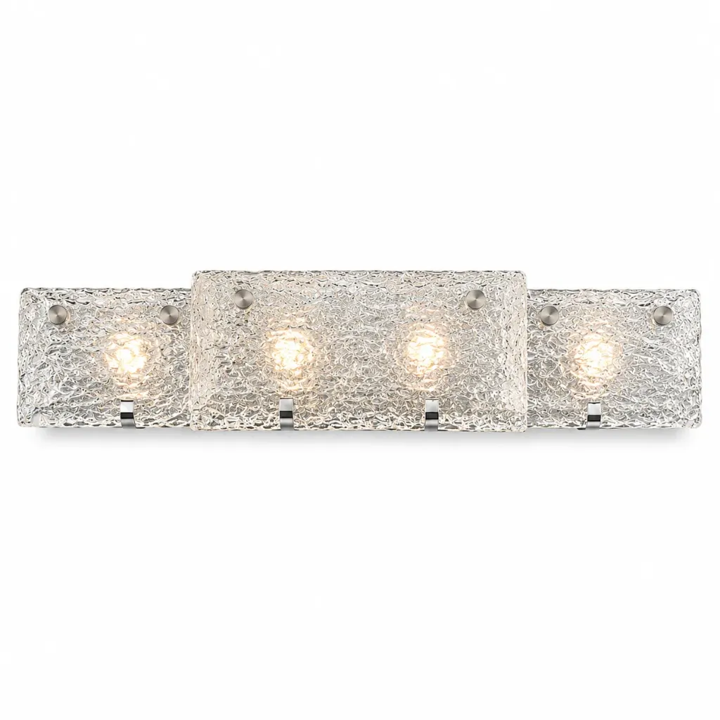 Objet Lumière 4-Light Textured Clear Panel Wall Light | 4xG9 W84cm