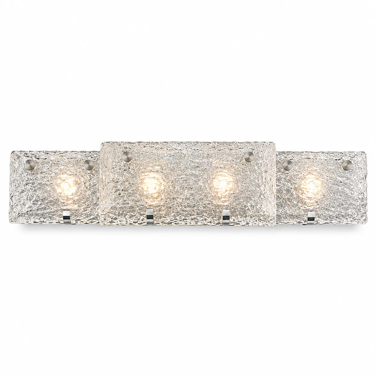 Objet Lumière 4-Light Textured Clear Panel Wall Light | 4xG9 W84cm