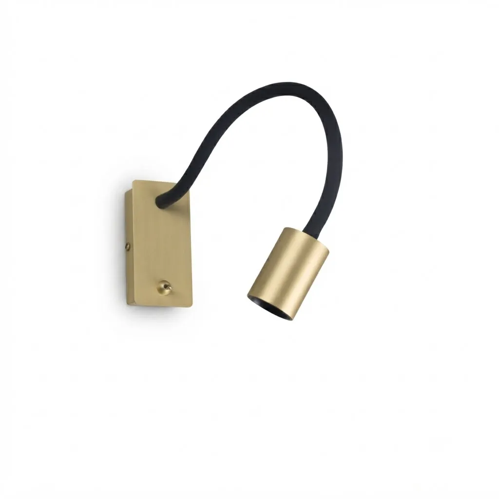Matte Gold Flexible LED Wall Lamp with Square Base