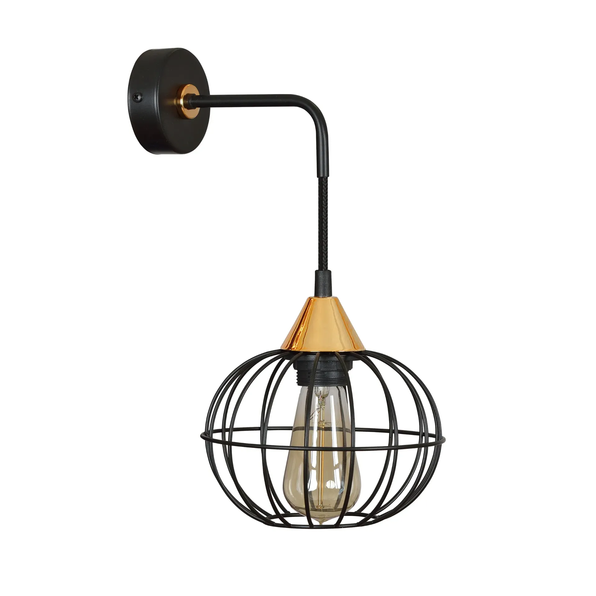 Latarina Black and Copper Wall Lamp
