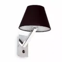 Midnight Chrome and Black Fabric Wall Lamp
