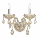 Chrome and Cognac K9 Crystal Twin Wall Lamp