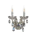 Chrome and Cognac K9 Crystal Twin Wall Lamp