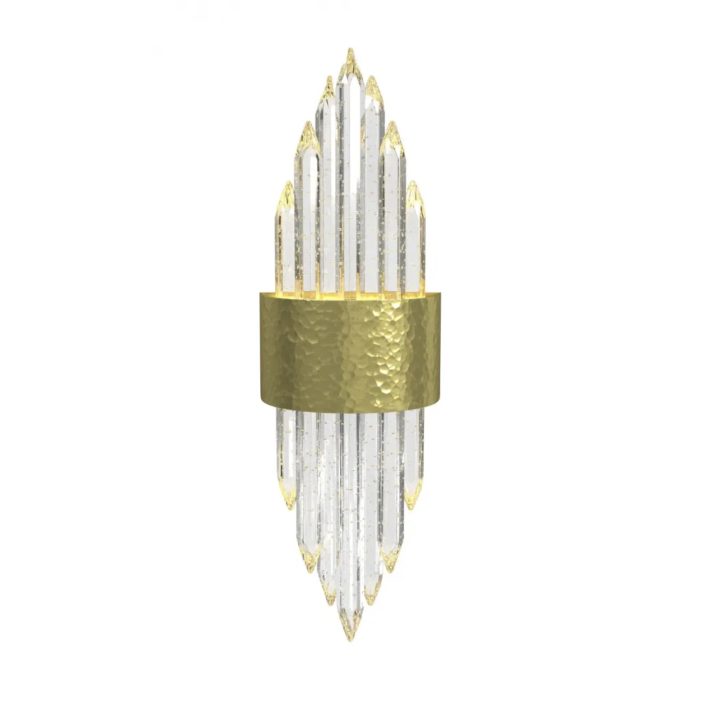 Aura Hammered Brushed Brass LED Wall Lamp