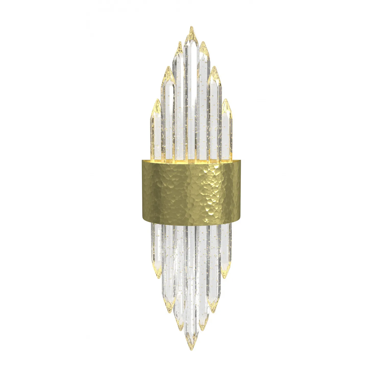 Aura Hammered Brushed Brass LED Wall Lamp