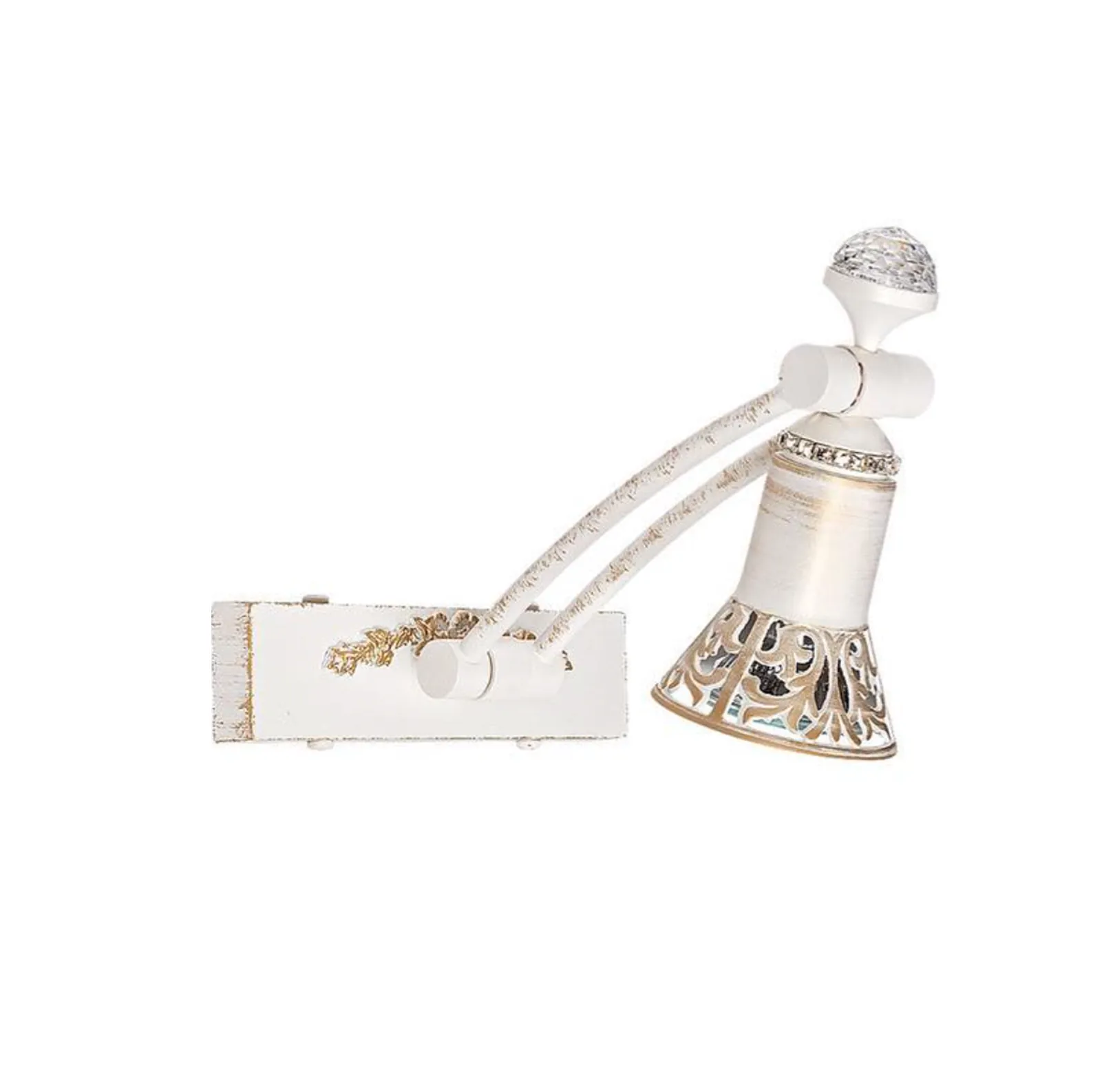 Ornate White Adjustable Wall Spotlight