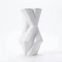 Twisted Geometric White Resin Vase