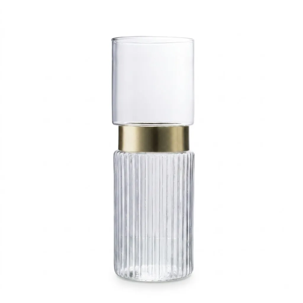 Lumina Fluted Clear Glass Vase
