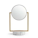 Aurelia Gold and White Marble Table Mirror