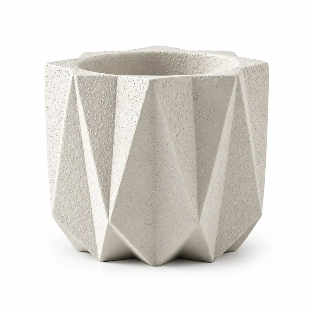 Vicomte White Ceramic Planter Ø15 × H14.3cm