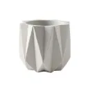 Faceted White Ceramic Flower Pot