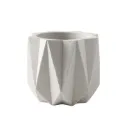 Faceted White Ceramic Flower Pot