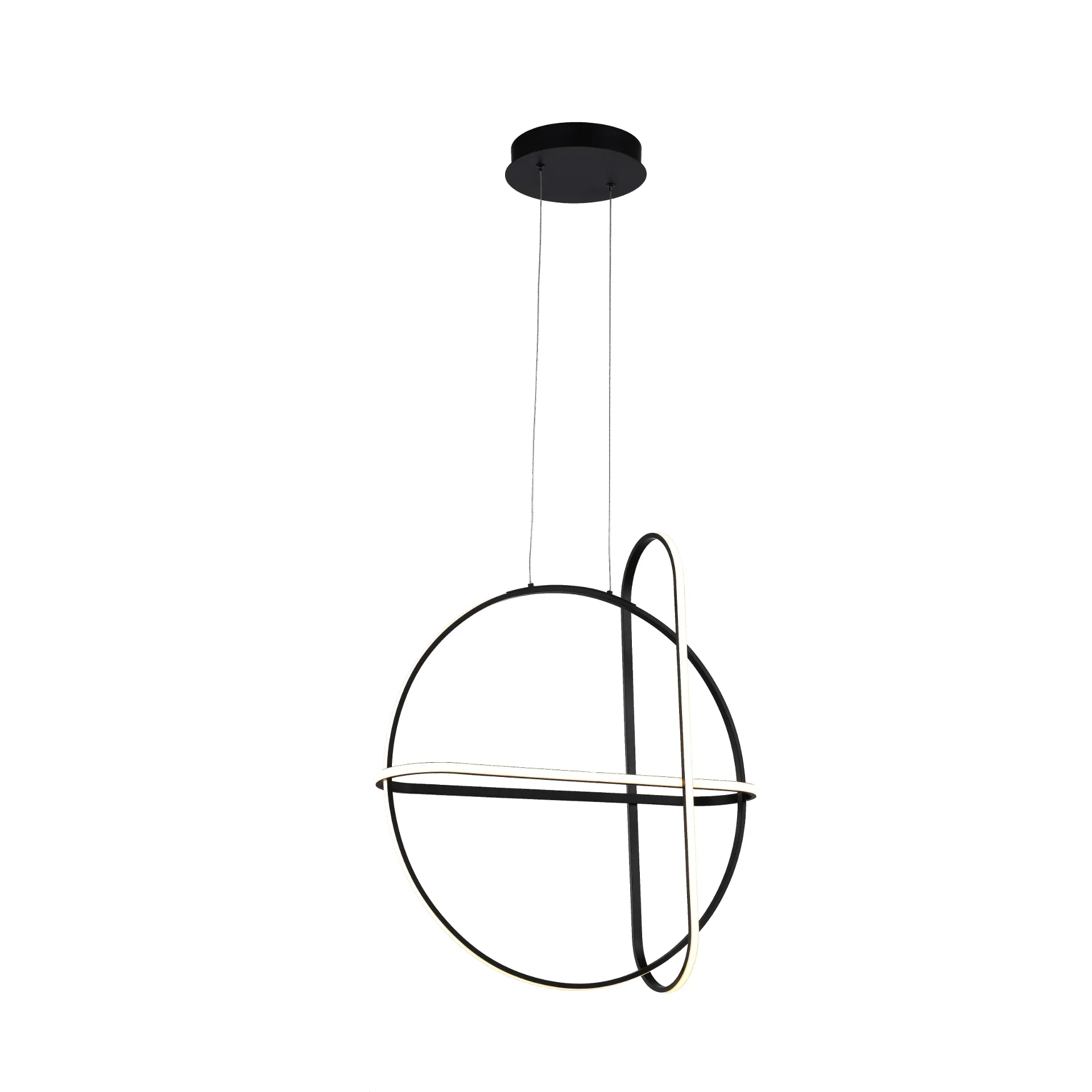Orbita Black Round LED Pendant Lamp 49W