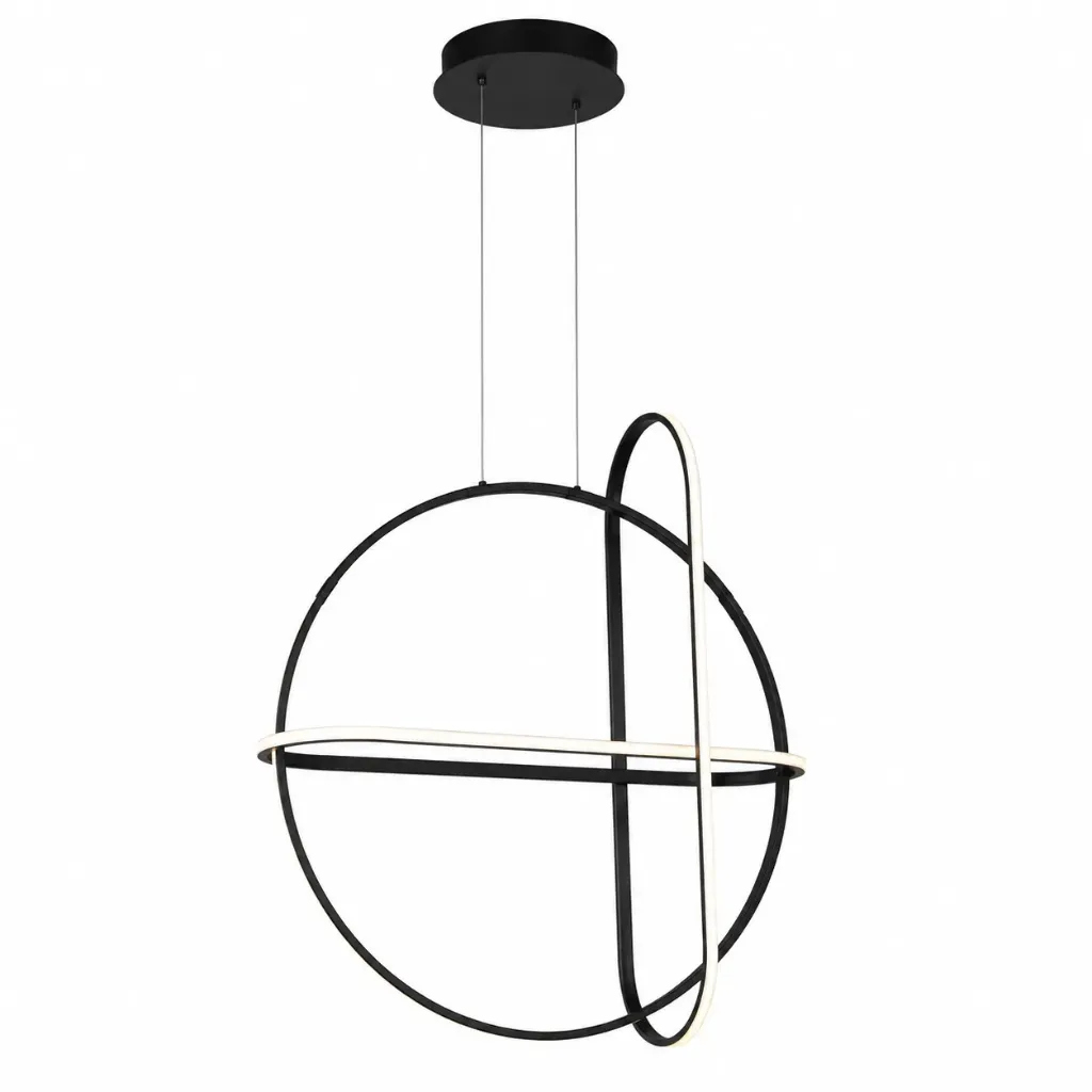 Orbita Black Round LED Pendant Lamp 49W