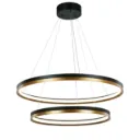 Eclipse Two-Ring Black & Gold LED Pendant Lamp 83W