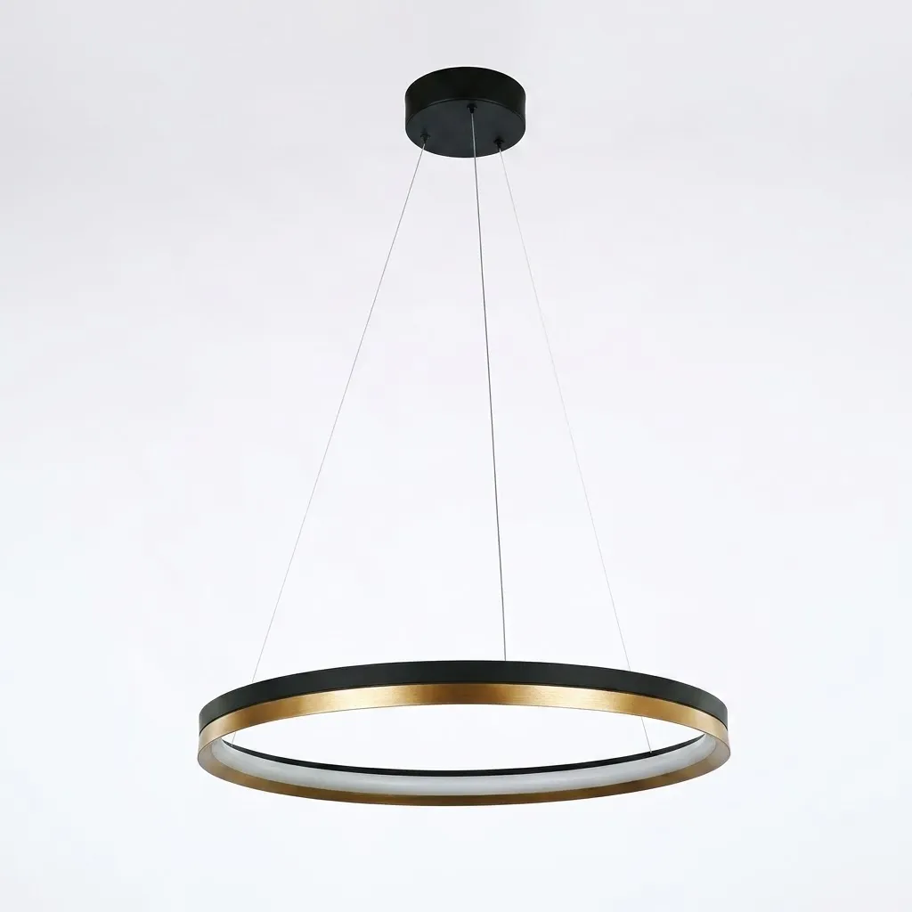 Eclipse Black & Gold LED Ring Pendant Lamp 36W