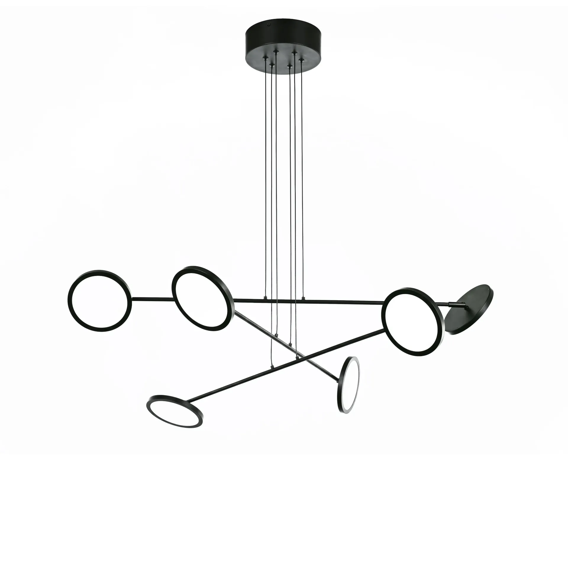 Axis Six-Disc Black LED Pendant Lamp 40W