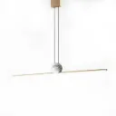 Linear Marble and Gold Pendant Light