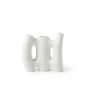 White Ceramic Vase with Three Openings