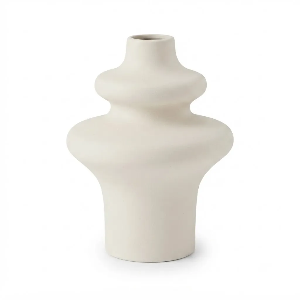 White Single Curve Ceramic Vase