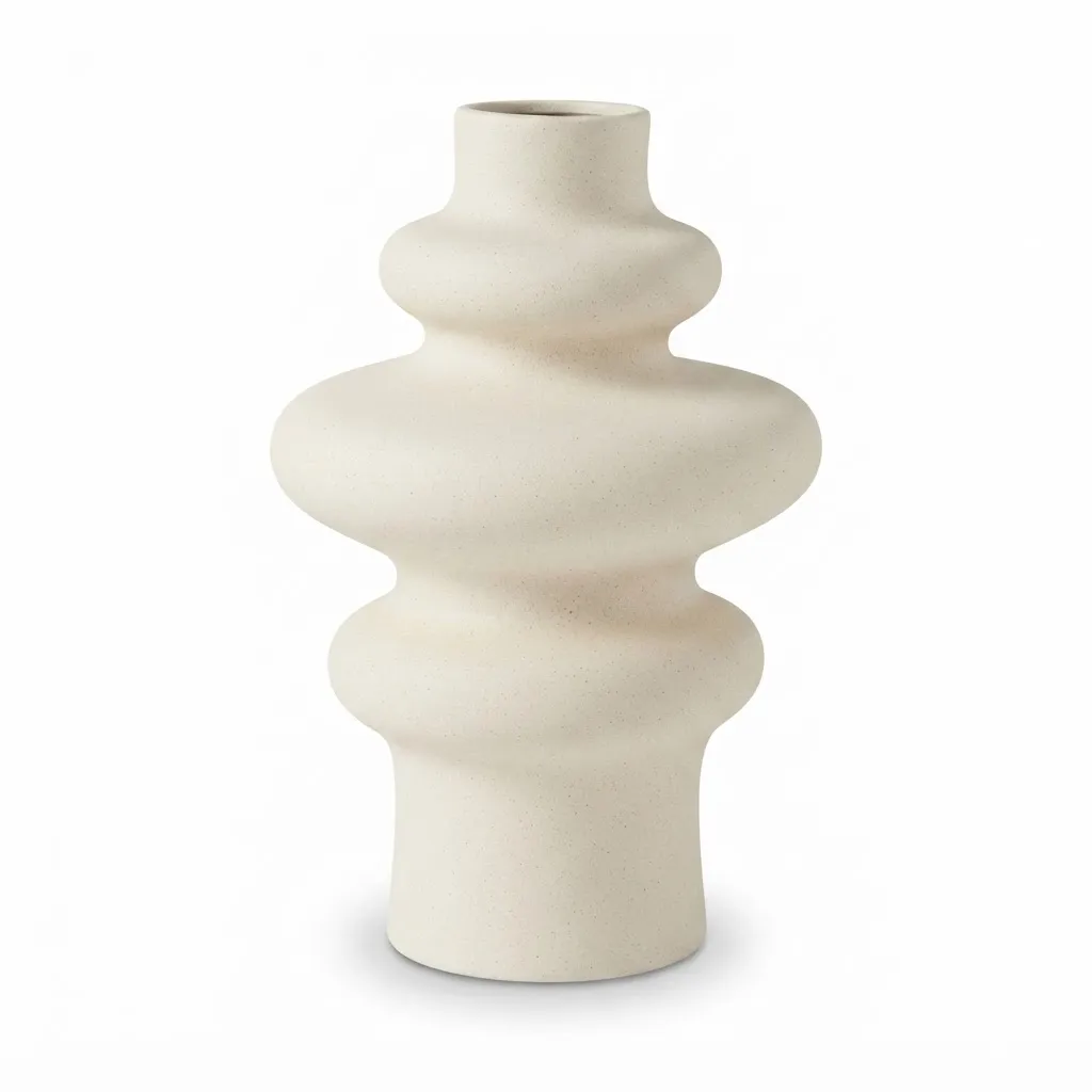 Ceramic Triple Curve Vase White