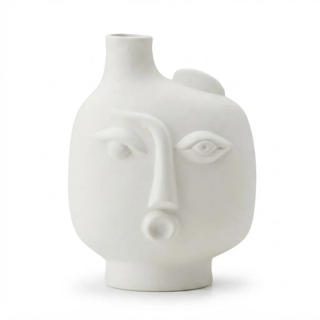 Funny Man Ceramic Vase White