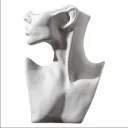 White Ceramic Human Bust Sculptural Vase