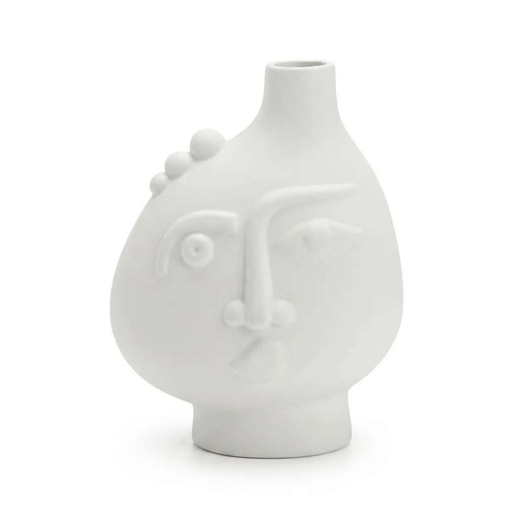 White Ceramic Funny Man Vase