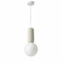 Cream Concrete & Opal Glass Pendant| 1xG9